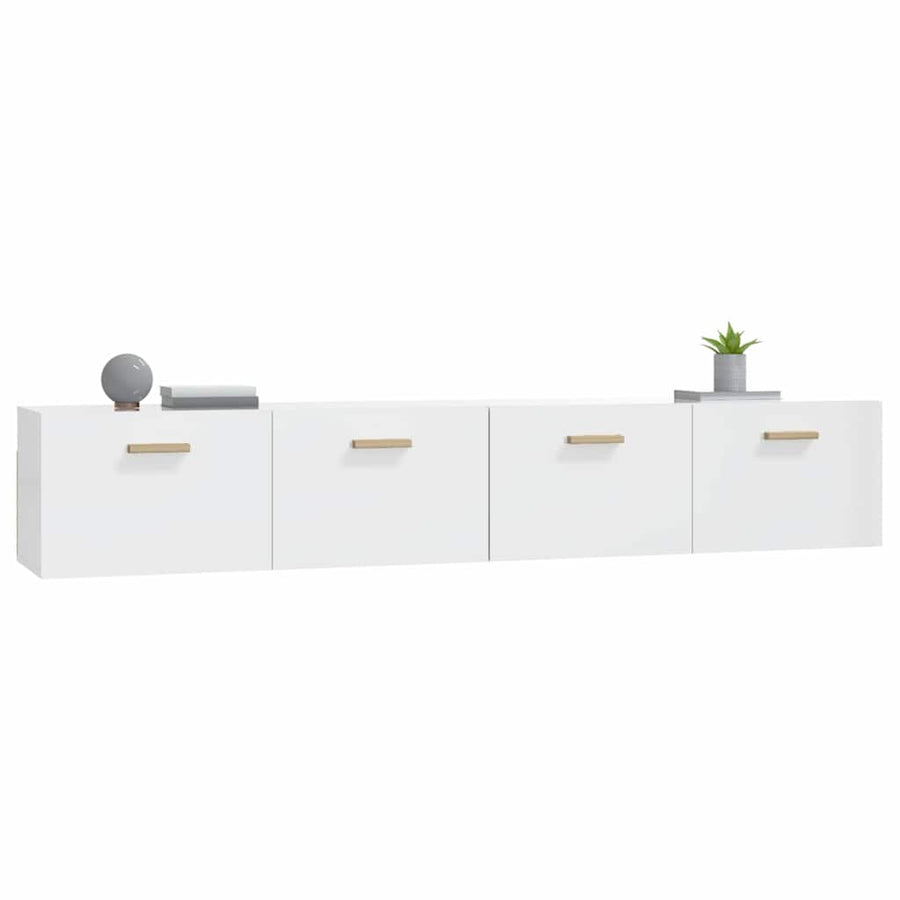 Wall Cabinets 2 pcs High Gloss White 100x36.5x35 cm Engineered Wood