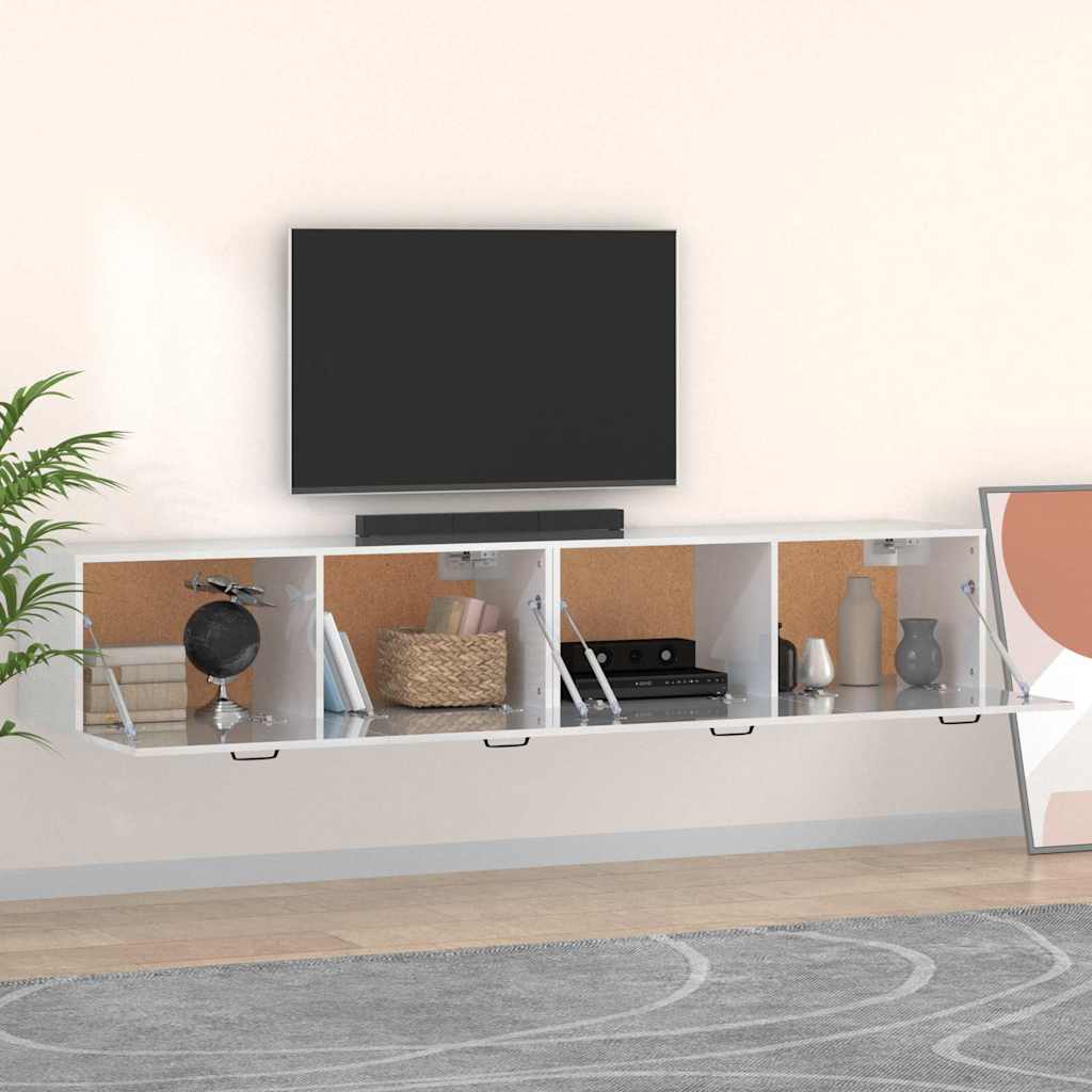 Wall Cabinets 2 pcs High Gloss White 100x36.5x35 cm Engineered Wood