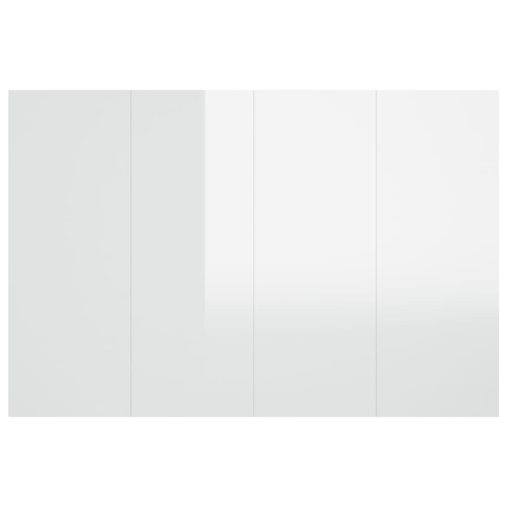 Bed Headboard with Cabinets High Gloss White Engineered Wood