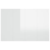 Bed Headboard with Cabinets High Gloss White Engineered Wood - Top-Down View