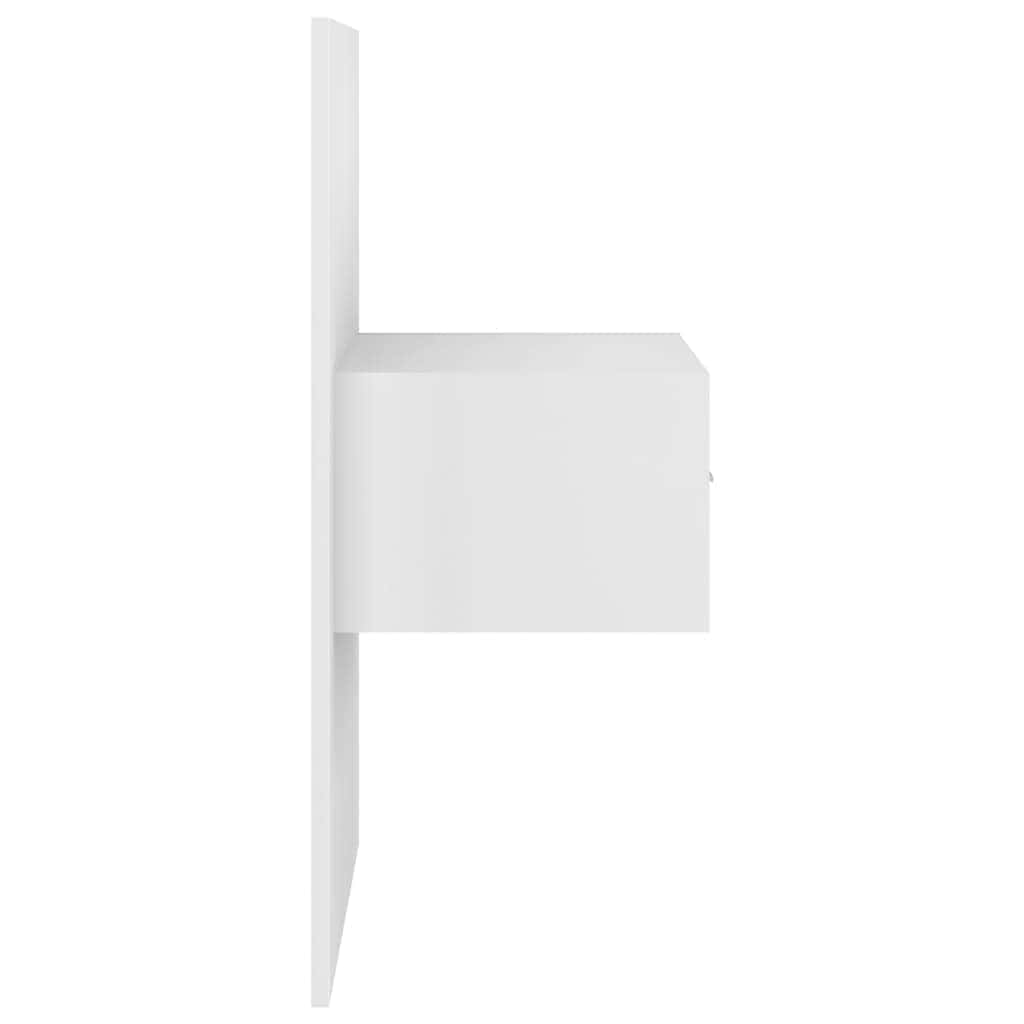 Bed Headboard with Cabinets High Gloss White Engineered Wood