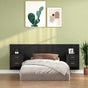Bed Headboard with Cabinets Black Engineered Wood
