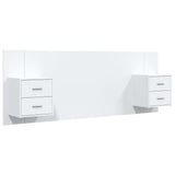 Bed Headboard with Cabinets High Gloss White 120 cm Engineered Wood