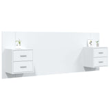 Bed Headboard with Cabinets High Gloss White 120 cm Engineered Wood