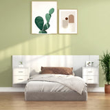 Bed Headboard with Cabinets High Gloss White 120 cm Engineered Wood