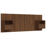 Bed Headboard with Cabinets Brown Oak Engineered Wood - Front View