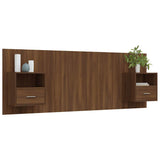 Bed Headboard with Cabinets Brown Oak Engineered Wood