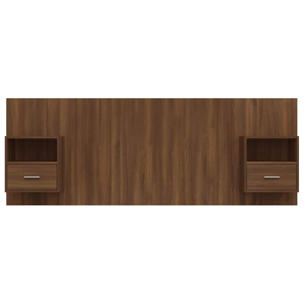 Bed Headboard with Cabinets Brown Oak Engineered Wood