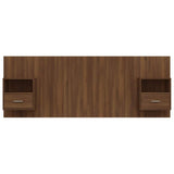 Bed Headboard with Cabinets Brown Oak Engineered Wood