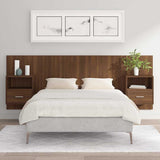 Bed Headboard with Cabinets Brown Oak Engineered Wood
