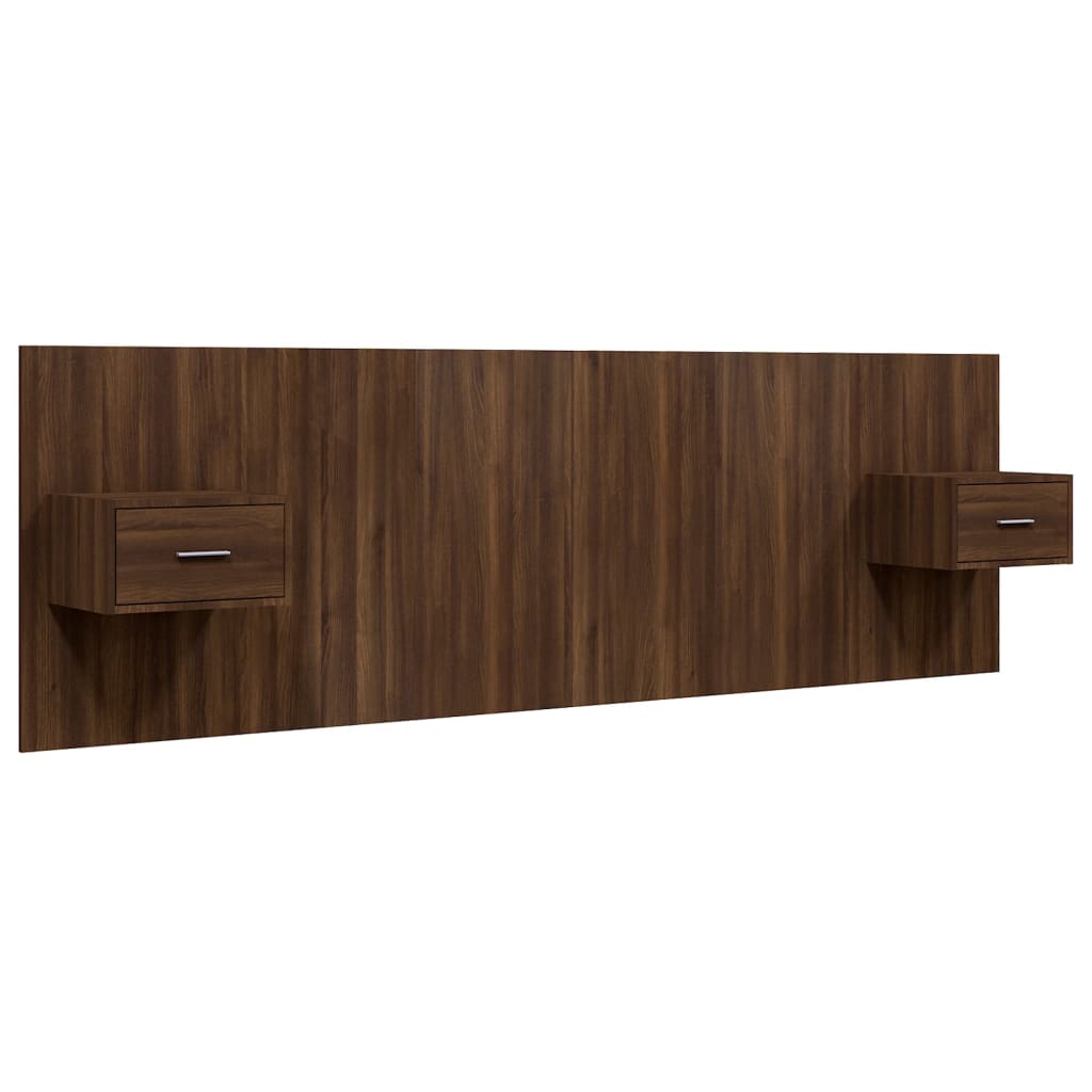 Bed Headboard with Cabinets Brown Oak Engineered Wood