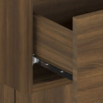 Bed Headboard with Cabinets Brown Oak Engineered Wood
