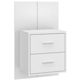 Bed Headboard with Cabinets High Gloss White Engineered Wood