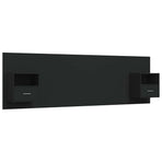 Bed Headboard with Cabinets Black Engineered Wood
