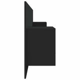 Bed Headboard with Cabinets Black Engineered Wood