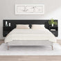 Bed Headboard with Cabinets Black Engineered Wood