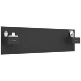 Bed Headboard with Cabinets Black Engineered Wood