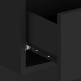 Bed Headboard with Cabinets Black Engineered Wood