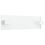 Bed Headboard with Cabinets High Gloss White 200 cm Engineered Wood