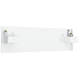 Bed Headboard with Cabinets High Gloss White 200 cm Engineered Wood