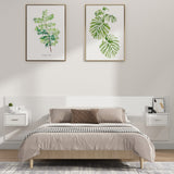 Bed Headboard with Cabinets High Gloss White 200 cm Engineered Wood