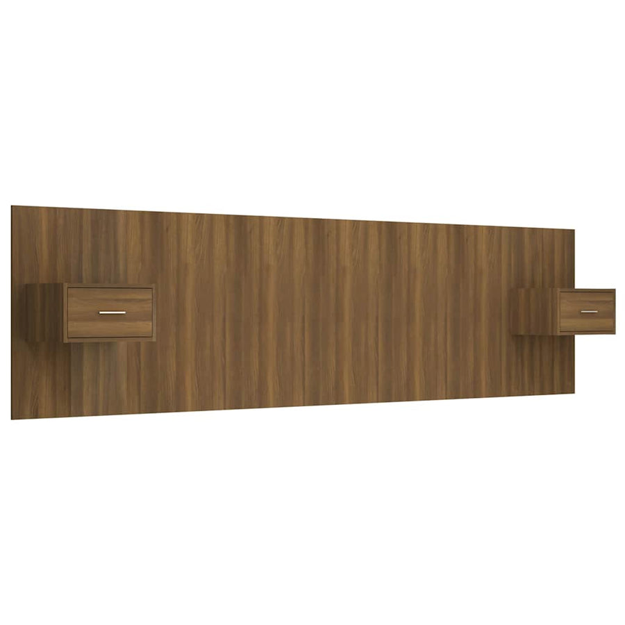 Bed Headboard with Cabinets Brown Oak Engineered Wood