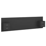 Bed Headboard with Cabinets Black Engineered Wood