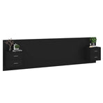 Bed Headboard with Cabinets Black Engineered Wood