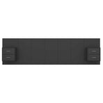 Bed Headboard with Cabinets Black Engineered Wood