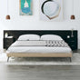 Bed Headboard with Cabinets Black Engineered Wood