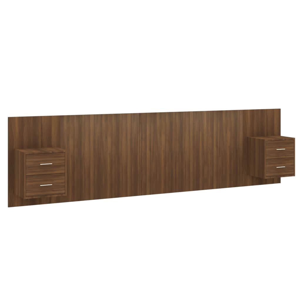 Bed Headboard with Cabinets Brown Oak Engineered Wood