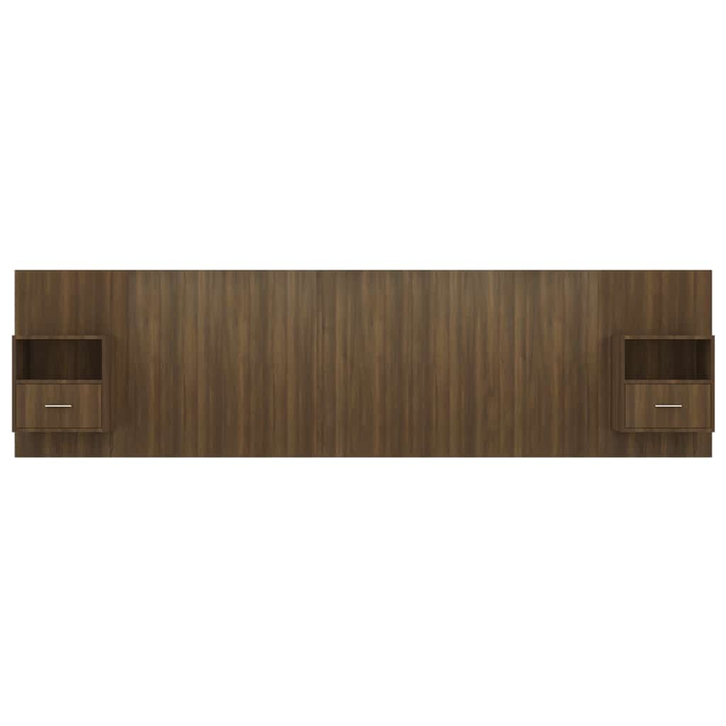 Bed Headboard with Cabinets Brown Oak Engineered Wood