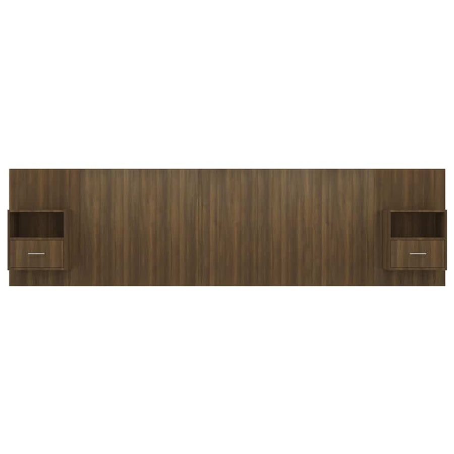 Bed Headboard with Cabinets Brown Oak Engineered Wood