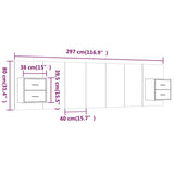Bed Headboard with Cabinets Brown Oak Engineered Wood - Rear View