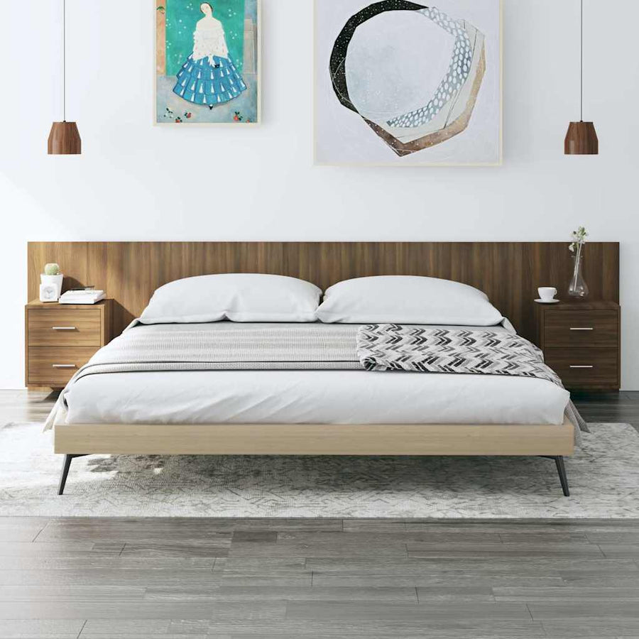 Bed Headboard with Cabinets Brown Oak Engineered Wood