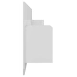 Bed Headboard with Cabinets High Gloss White Engineered Wood