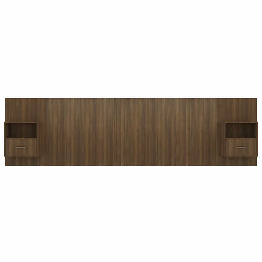 Bed Headboard with Cabinets Brown Oak Engineered Wood