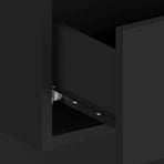 Bed Headboard with Cabinets Black Engineered Wood