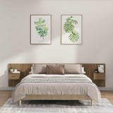 Bed Headboard with Cabinets Brown Oak Engineered Wood