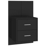 Bed Headboard with Cabinets Black Engineered Wood