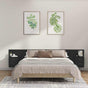 Bed Headboard with Cabinets Black Engineered Wood
