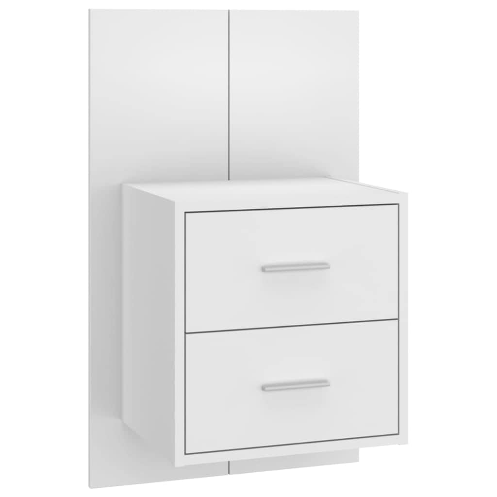 Bed Headboard with Cabinets High Gloss White Engineered Wood