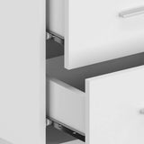 Bed Headboard with Cabinets High Gloss White Engineered Wood - Rear View