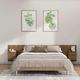 Bed Headboard with Cabinets Brown Oak Engineered Wood
