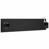 Bed Headboard with Cabinets Black Engineered Wood