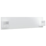 Bed Headboard with Cabinets High Gloss White Engineered Wood