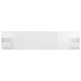 Bed Headboard with Cabinets High Gloss White Engineered Wood - Side View