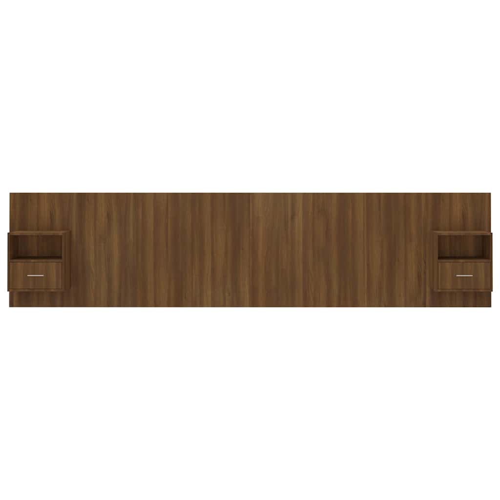 Bed Headboard with Cabinets Brown Oak Engineered Wood