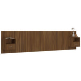 Bed Headboard with Cabinets Brown Oak Engineered Wood - 45-Degree Angle