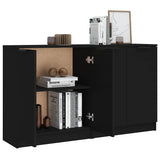 Sideboards 2 pcs Black 60x30x70 cm Engineered Wood - 45-Degree Angle